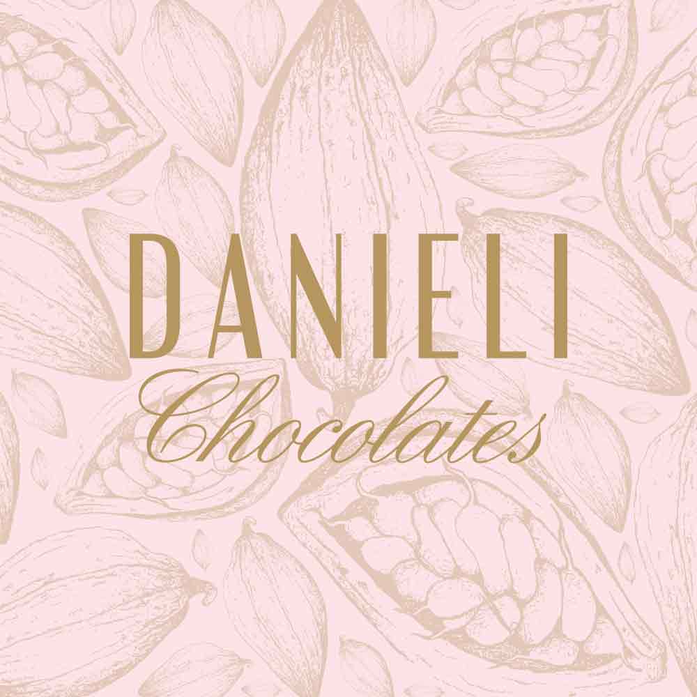 Danieli chocolates gift card in pretty pink design